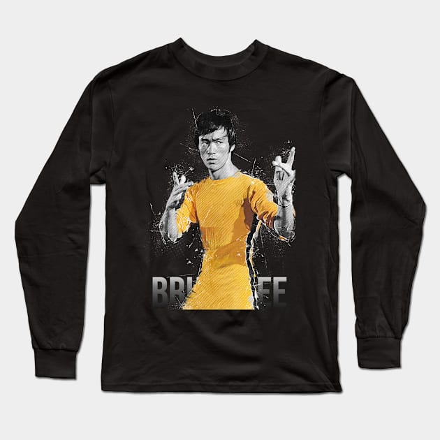 Bruce Lee Long Sleeve T-Shirt by Creativedy Stuff